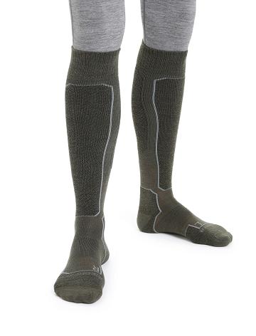 Loden / Black Men's Icebreaker Merino Ski+ Light Over the Calf Socks | USA 1013JPQJ